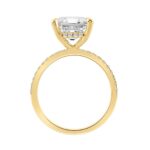 14K YELLOW GOLD 5 1/4CT ROUND/CUSHION DIAMOND LADIES RING (CENTER STONE CUSHION DIAMOND 5.00CT) - Image 3