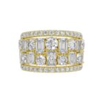 14K YELLOW GOLD 5.00CT ROUND/EMERALD DIAMOND LADIES BAND - Image 5