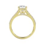 14K YELLOW GOLD 5.00CT ROUND/EMERALD DIAMOND LADIES BRIDAL SET (CENTER STONE EMERALD DIAMOND 3.00CT) - Image 2