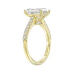 14K YELLOW GOLD 5.00CT ROUND/EMERALD DIAMOND LADIES BRIDAL SET (CENTER STONE EMERALD DIAMOND 3.00CT) - Image 3