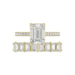 14K YELLOW GOLD 5.00CT ROUND/EMERALD DIAMOND LADIES BRIDAL SET (CENTER STONE EMERALD DIAMOND 3.00CT) - Image 5