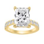 14K YELLOW GOLD 6.00CT ROUND/RADIANT DIAMOND LADIES RING (CENTER STONE RADIANT DIAMOND 5CT)