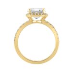 14K Yellow Gold Lab-Grown Diamond Ladies Halo Engagement Ring 4 1/2CT Elongated Radiant Cut Center & Round Diamond 4.00CT Radiant Center stone (Co - Image 3