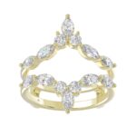 18K YELLOW GOLD 1 1/4CT ROUND/MARQUISE DIAMOND LADIES WRAP RING