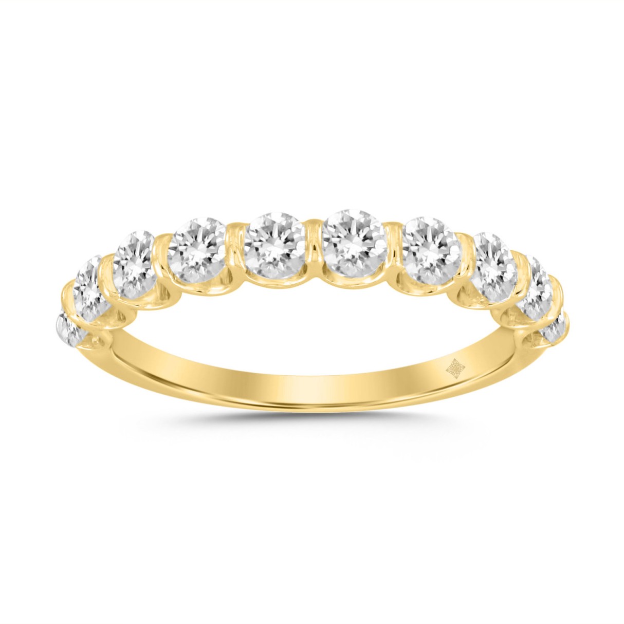 18K YELLOW GOLD 1.00CT ROUND DIAMOND LADIES BAND - Image 1