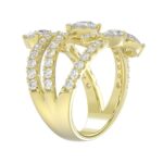 18K YELLOW GOLD 2 1/2CT ROUND/PEAR DIAMOND LADIES RING - Image 4