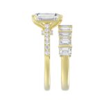 18K YELLOW GOLD 5.00CT ROUND/EMERALD DIAMOND LADIES BRIDAL SET (CENTER STONE EMERALD DIAMOND 3CT) - Image 4