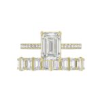 18K YELLOW GOLD 5.00CT ROUND/EMERALD DIAMOND LADIES BRIDAL SET (CENTER STONE EMERALD DIAMOND 3CT) - Image 5
