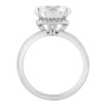 3 1/2CT  Round Brilliant Diamond & Baguette Diamond Ladies Bridal Ring 14K White Gold Ladies Engagement Ring (3.00CT Round Center stone (Color F-G -Cl - Image 2