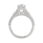 Classic 14K White Gold Ladies Diamond Ring  4.00CT Round Oval & Baguette Diamonds with 3.00CT  Oval  Center stone (Color F-G -Clarity VS1/VS2) - Image 2