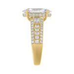 Classic 14K Yellow Gold Ladies Diamond Ring  4.00CT Round Oval & Baguette Diamonds with 3.00CT Oval  Center stone (Color F-G -Clarity VS1/VS2) - Image 3
