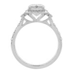 Elegance Ladies 14K White Gold 3 1/2CT Round Lab Grown Diamond Bridal Ring & Emerald Cut Halo Engagement Ring for Women (3.00CT Emerald Center stone ( - Image 2
