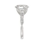 Elegant 14K White Gold  Bridal Fancy Ring for Ladies 3 3/4CT Round & Marquise& Oval Cut Diamonds 3.00CT Center stone (Color F-G -Clarity VS1/V - Image 4