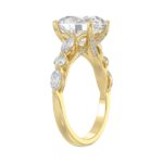 Elegant 14K Yellow Gold  Bridal Fancy Ring for Ladies 3 3/4CT Round & Marquise& Oval Cut Diamonds 3.00CT Oval Center stone (Color F-G -Clarity - Image 3