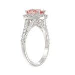 ETERNAL BLUSH COLLECTION 14K WHITE GOLD 1 1/2CT ROUND/OVAL DIAMOND LADIES RING (CENTER STONE PINK OVAL  DIAMOND 1.00CT) - Image 3