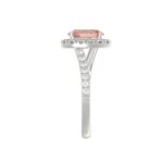 ETERNAL BLUSH COLLECTION 14K WHITE GOLD 1 1/2CT ROUND/OVAL DIAMOND LADIES RING (CENTER STONE PINK OVAL  DIAMOND 1.00CT) - Image 4