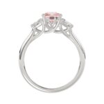 ETERNAL BLUSH COLLECTION 14K WHITE GOLD 2 3/4CT PINK CUSHION/TRAPEZOID DIAMOND LADIES RING (CENTER STONE PINK CUSHION DIAMOND 2CT) - Image 2