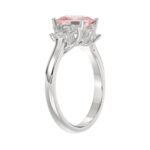 ETERNAL BLUSH COLLECTION 14K WHITE GOLD 2 3/4CT PINK CUSHION/TRAPEZOID DIAMOND LADIES RING (CENTER STONE PINK CUSHION DIAMOND 2CT) - Image 3