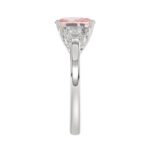 ETERNAL BLUSH COLLECTION 14K WHITE GOLD 2 3/4CT PINK CUSHION/TRAPEZOID DIAMOND LADIES RING (CENTER STONE PINK CUSHION DIAMOND 2CT) - Image 4