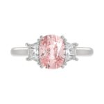 ETERNAL BLUSH COLLECTION 14K WHITE GOLD 2 3/4CT PINK CUSHION/TRAPEZOID DIAMOND LADIES RING (CENTER STONE PINK CUSHION DIAMOND 2CT) - Image 5