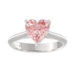 ETERNAL BLUSH COLLECTION 14K WHITE GOLD 2.00CT PINK HEART DIAMOND SOLITAIRE LADIES RING(CENTER STONE PINK HEART DIAMOND 2CT)