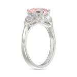 ETERNAL BLUSH COLLECTION 14K WHITE GOLD 3 1/6CT PINK CUSHION/PEAR DIAMOND LADIES RING (CENTER STONE PINK CUSHION DIAMOND 2CT) - Image 3