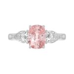 ETERNAL BLUSH COLLECTION 14K WHITE GOLD 3 1/6CT PINK CUSHION/PEAR DIAMOND LADIES RING (CENTER STONE PINK CUSHION DIAMOND 2CT) - Image 5