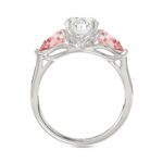 ETERNAL BLUSH COLLECTION 14K WHITE GOLD 3 5/8CT OVAL/PINK PEAR DIAMOND LADIES RING (CENTER STONE OVAL DIAMOND 2CT) - Image 2