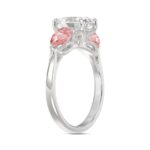 ETERNAL BLUSH COLLECTION 14K WHITE GOLD 3 5/8CT OVAL/PINK PEAR DIAMOND LADIES RING (CENTER STONE OVAL DIAMOND 2CT) - Image 3