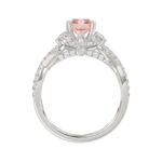 ETERNAL BLUSH COLLECTION 14K WHITE GOLD 3.00CT ROUND/HALF MOON/EMERALD DIAMOND LADIES RING (CENTER STONE PINK EMERALD DIAMOND 2.00CT) - Image 2