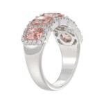 ETERNAL BLUSH COLLECTION 14K WHITE GOLD 3.00CT ROUND/PINK RADIANT DIAMOND LADIES RING - Image 3