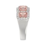 ETERNAL BLUSH COLLECTION 14K WHITE GOLD 3.00CT ROUND/PINK RADIANT DIAMOND LADIES RING - Image 4
