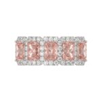 ETERNAL BLUSH COLLECTION 14K WHITE GOLD 3.00CT ROUND/PINK RADIANT DIAMOND LADIES RING - Image 5