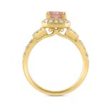 ETERNAL BLUSH COLLECTION 14K YELLOW GOLD 2 3/4CT ROUND/BAGUETTE/RADIANT DIAMOND LADIES RING (CENTER STONE PINK RADIANT DIAMOND 2CT) - Image 2