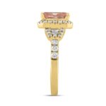 ETERNAL BLUSH COLLECTION 14K YELLOW GOLD 2 3/4CT ROUND/BAGUETTE/RADIANT DIAMOND LADIES RING (CENTER STONE PINK RADIANT DIAMOND 2CT) - Image 3