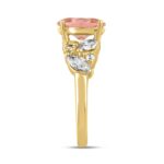 ETERNAL BLUSH COLLECTION LADIES RING 3 1/4CT ROUND/MARQUISE/OVAL DIAMOND 14K YELLOW GOLD (CENTER STONE PINK OVAL DIAMOND 2CT) - Image 3