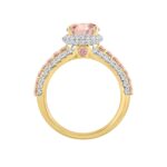 ETERNAL BLUSH COLLECTION LADIES RING 3 1/4CT ROUND/PEAR DIAMOND 14K YELLOW GOLD (CENTER STONE PINK PEAR DIAMOND 2CT) - Image 2