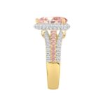 ETERNAL BLUSH COLLECTION LADIES RING 3 1/4CT ROUND/PEAR DIAMOND 14K YELLOW GOLD (CENTER STONE PINK PEAR DIAMOND 2CT) - Image 3