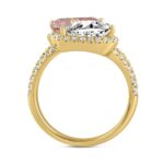 ETERNAL BLUSH COLLECTION LADIES RING 4 3/4CT ROUND/PEAR DIAMOND 14K YELLOW GOLD (CENTER STONE PINK PEAR DIAMOND 2CT) - Image 2