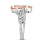 ETERNAL BLUSH COLLECTION LADIES RING 4CT ROUND/EMERALD/PEAR DIAMOND 14K WHITE GOLD (CENTER STONE PINK EMERALD DIAMOND 1CT/ PEAR DIAMOND 1 1/2CT) - Image 3