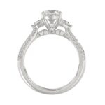 Ladies 14K White Gold ladies Ring Featuring Round Half-Moon & Baguette Diamonds 3.00CT  Oval  Center stone (Color F-G -Clarity VS1/VS2) - Image 2