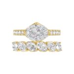 Ladies 14K Yellow Gold Ladies Elegance- Bridal Set  3 3/4CT Round & Oval Diamonds 2.00CT Oval Center stone (Color F-G -Clarity VS1/VS2) - Image 5