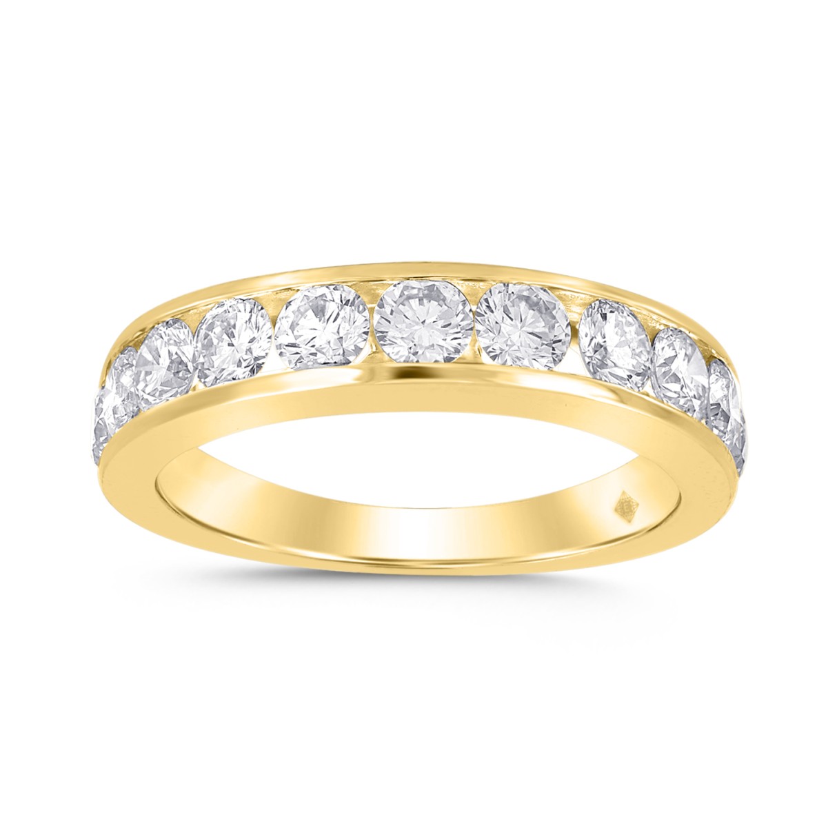 LADIES BAND 1 1/2CT ROUND DIAMOND 14K YELLOW GOLD - Image 1