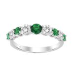 LADIES BAND 1/2CT ROUND/ROUND EMERALD DIAMOND 14K WHITE GOLD (ROUND EMERALD DIAMOND 7/8CT )