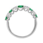 LADIES BAND 1/2CT ROUND/ROUND EMERALD DIAMOND 14K WHITE GOLD (ROUND EMERALD DIAMOND 7/8CT ) - Image 3