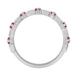 LADIES BAND 1/3CT ROUND/BAGUETTE DIAMOND 14K WHITE GOLD (RUBY DIAMOND 3/4CT ) - Image 3