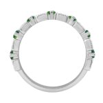 LADIES BAND 1/3CT ROUND/BAGUETTE EMERALD DIAMOND 14K WHITE GOLD (CENTER STONE EMERALD DIAMOND 3/4CT ) - Image 3