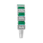 LADIES BAND 1/3CT ROUND/BAGUETTE EMERALD DIAMOND 14K WHITE GOLD (CENTER STONE EMERALD DIAMOND 3/4CT ) - Image 2