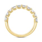 LADIES BAND 1CT EMERALD DIAMOND 14K YELLOW GOLD - Image 2