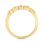 LADIES BAND 1CT EMERALD/OVAL DIAMOND 14K YELLOW GOLD - Image 2